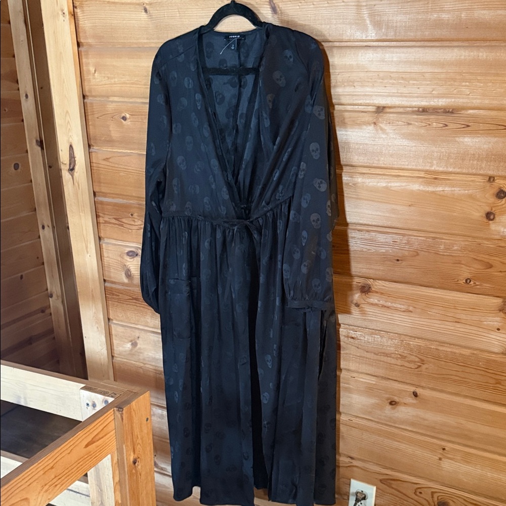 torrid Black long jacket with Subtle skull print